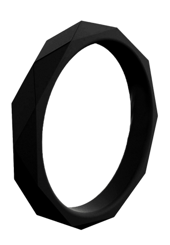 Black Geo Stackable Silicone Ring