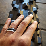 Diamond Cut Black Stackable Silicone Ring - Wild Tribe