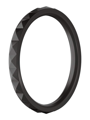 Diamond Cut Black Stackable Silicone Ring - Wild Tribe