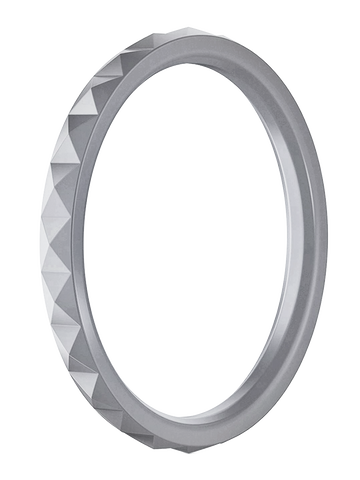 Diamond Cut Silver Stackable Silicone Ring - Wild Tribe