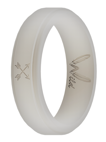 Woman's Pearl White Arrow Silicone Ring - Wild Tribe