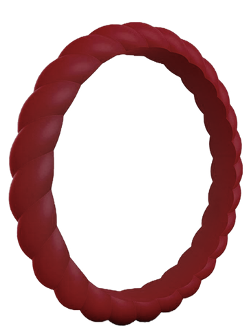 Twisted Red Stackable Silicone Ring - Wild Tribe
